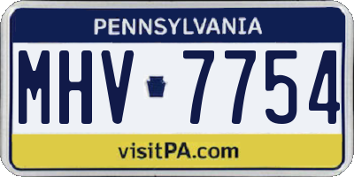 PA license plate MHV7754