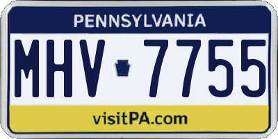 PA license plate MHV7755