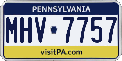 PA license plate MHV7757