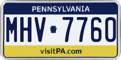 PA license plate MHV7760