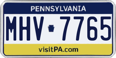 PA license plate MHV7765