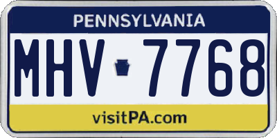PA license plate MHV7768