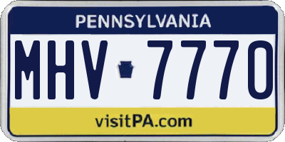 PA license plate MHV7770