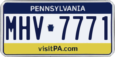 PA license plate MHV7771