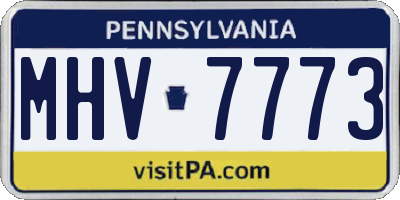 PA license plate MHV7773
