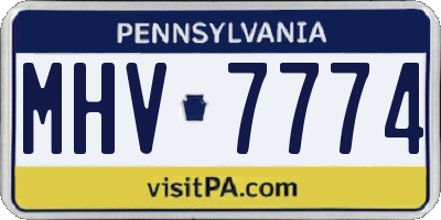 PA license plate MHV7774