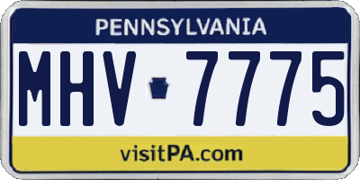 PA license plate MHV7775