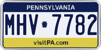 PA license plate MHV7782