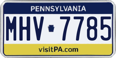 PA license plate MHV7785