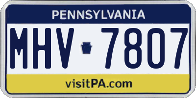 PA license plate MHV7807