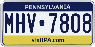 PA license plate MHV7808