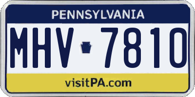 PA license plate MHV7810