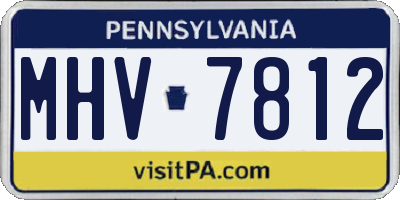 PA license plate MHV7812