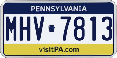 PA license plate MHV7813