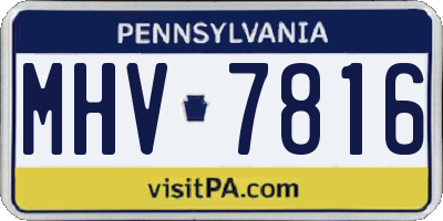 PA license plate MHV7816