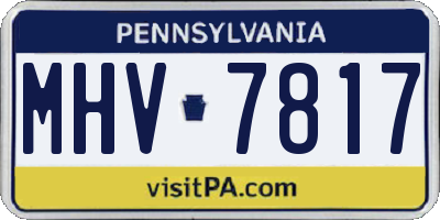 PA license plate MHV7817