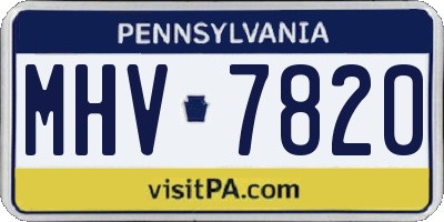 PA license plate MHV7820