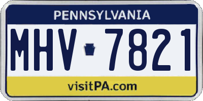PA license plate MHV7821
