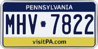 PA license plate MHV7822