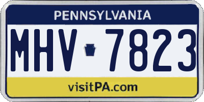 PA license plate MHV7823