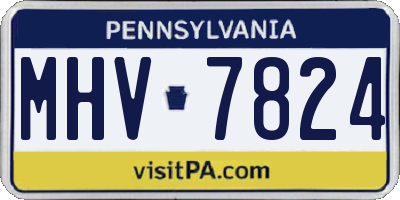 PA license plate MHV7824