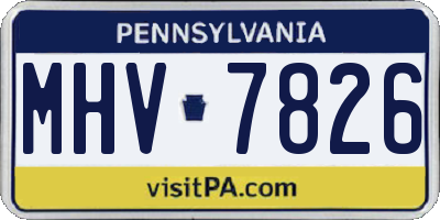 PA license plate MHV7826