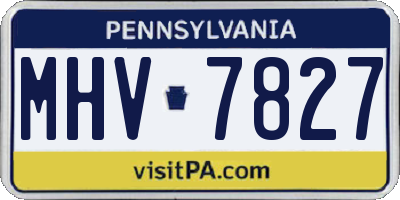 PA license plate MHV7827
