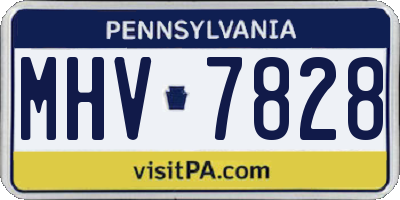 PA license plate MHV7828