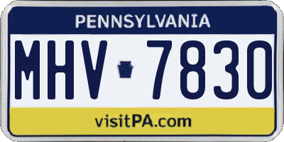 PA license plate MHV7830