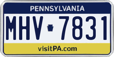 PA license plate MHV7831