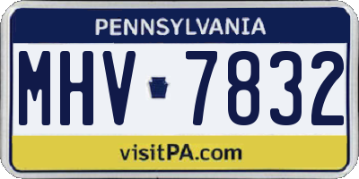 PA license plate MHV7832