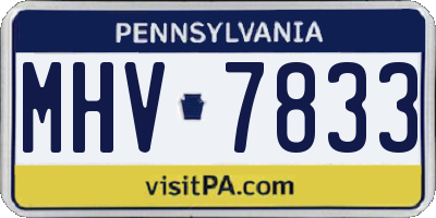 PA license plate MHV7833