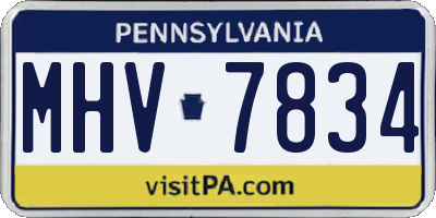 PA license plate MHV7834
