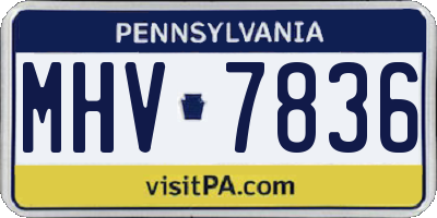 PA license plate MHV7836