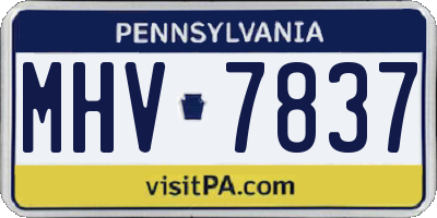 PA license plate MHV7837