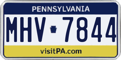 PA license plate MHV7844