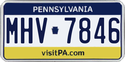PA license plate MHV7846