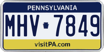 PA license plate MHV7849