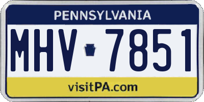 PA license plate MHV7851