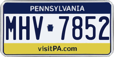 PA license plate MHV7852