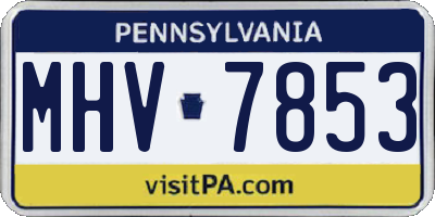 PA license plate MHV7853