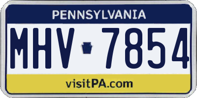 PA license plate MHV7854