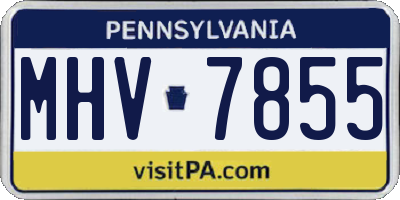 PA license plate MHV7855