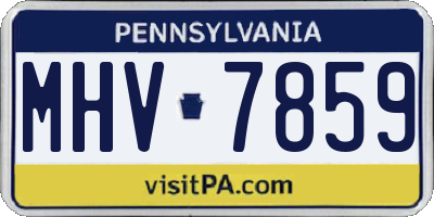 PA license plate MHV7859