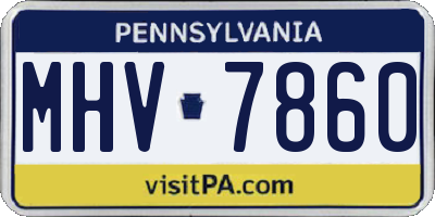 PA license plate MHV7860