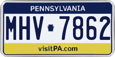 PA license plate MHV7862
