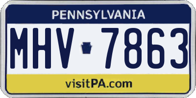 PA license plate MHV7863