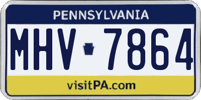 PA license plate MHV7864