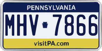 PA license plate MHV7866