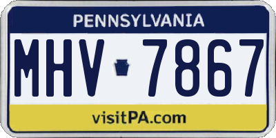 PA license plate MHV7867